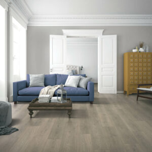 Laminate flooring with blue sofa | Leon Country Floors & More | Sparta, WI